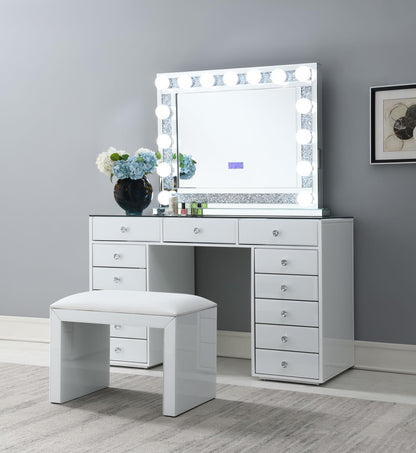 G-315 - Wood Vanity Stool - White