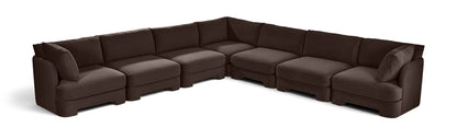 Hammond - Velvet Performance Fabric Upholstered 7 Piece Corner Sectional