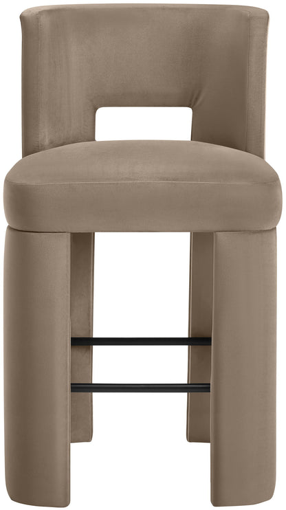 Zuno - Velvet Performance Fabric Upholstered Bar Stool (Set of 2)