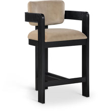 Load image into Gallery viewer, Sacha - Velvet Stool With Black Base

