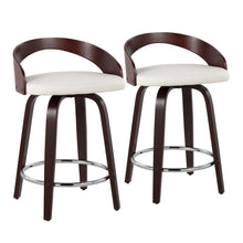 Load image into Gallery viewer, Grotto - Contemporary Fixed Height Counter Stool &amp; Swivel With Round Footrest (Set of 2)
