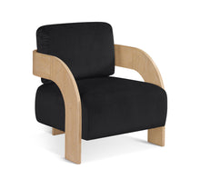 Load image into Gallery viewer, Cedra - Velvet Performance Fabric Upholstered Accent Chair - Natural Frame
