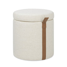 Load image into Gallery viewer, Brandy - Round Upholstered Storage Ottoman With Accent
