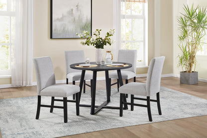 D182 - 5 Piece Dining Room Set (Table, 4 Side Chairs) - Black / Gray