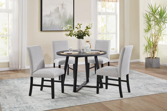 D182 - 5 Piece Dining Room Set (Table, 4 Side Chairs) - Black / Gray