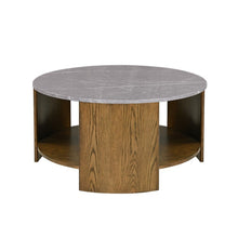 Load image into Gallery viewer, Keegan - Round Coffee Table With Shelf - Oak
