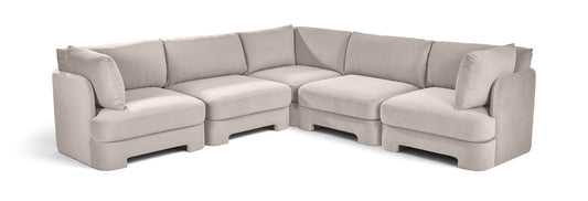 Hammond - Velvet Performance Fabric Upholstered 5 Piece Corner Sectional - Ego Home Furniture