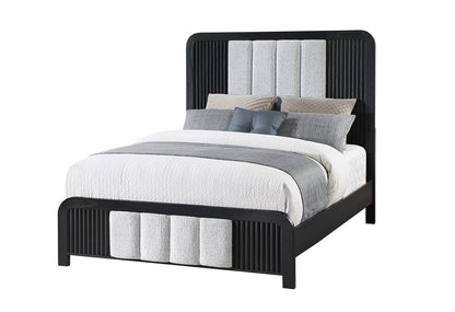 Ava - Queen Bed Headboard With Bluetooth Speakers, USB And LED Lights And Footboard - Beige