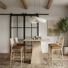 Load image into Gallery viewer, Atrium - Glass Top And Wood Base Dining Table
