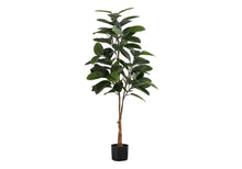 Load image into Gallery viewer, 52" Tall, Artificial Plant, Rubber Tree, Indoor, Faux, Fake, Floor, Greenery, Potted, Real Touch, Decorative - Green / Black

