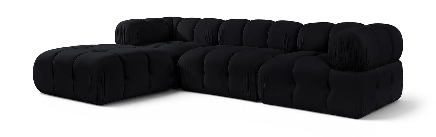 Orin - Velvet 4 Piece Modular Sectional With Chaise