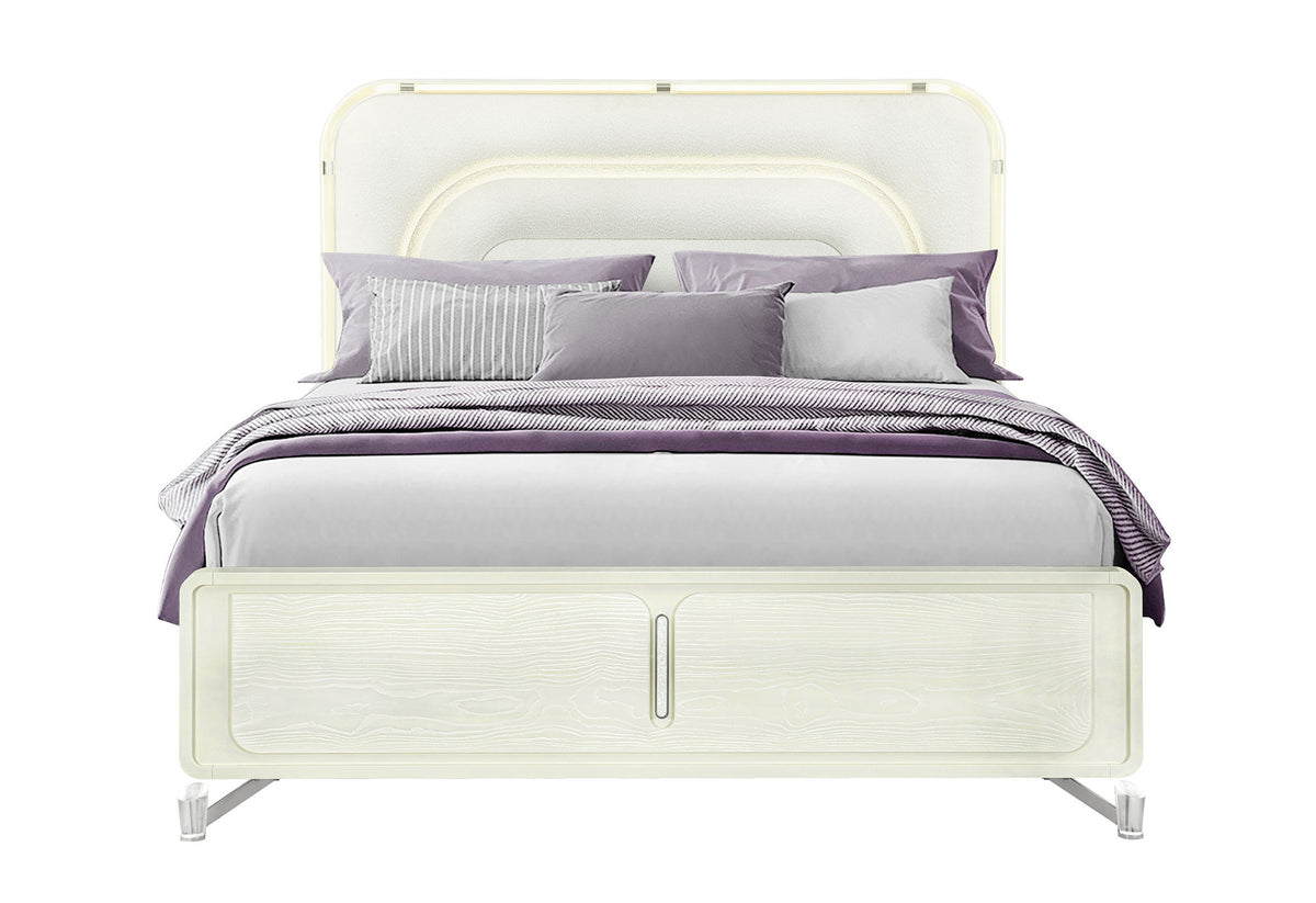 Lyra - King Bed Headboard With LED - Beige