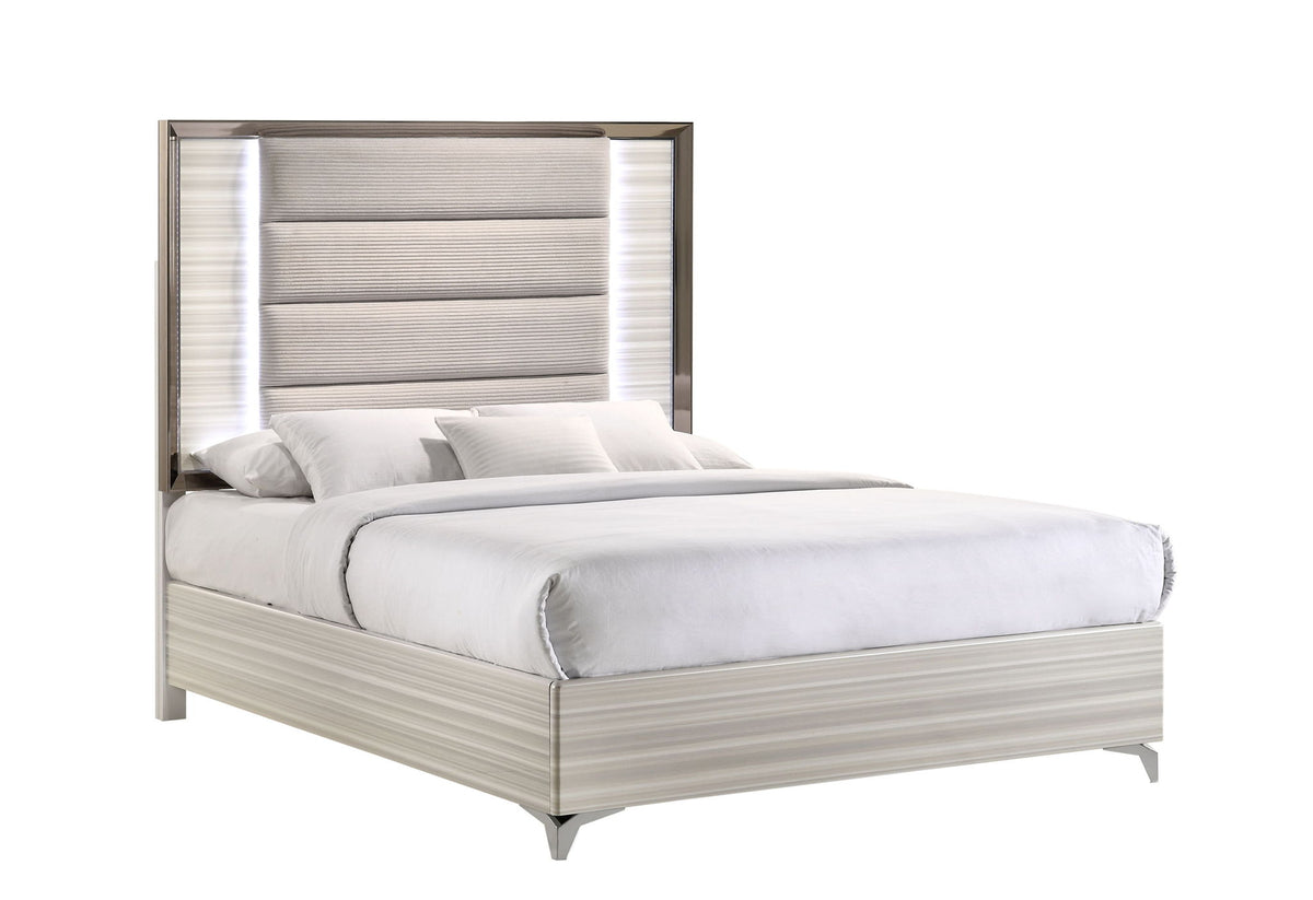 Zambrano - Queen Bed Footboard, Side Rails And Slats - White
