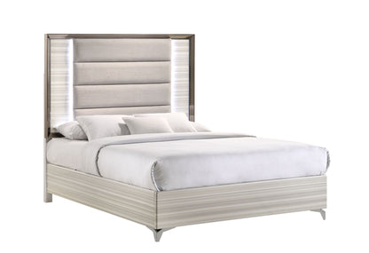 Zambrano - Queen Bed Footboard, Side Rails And Slats - White