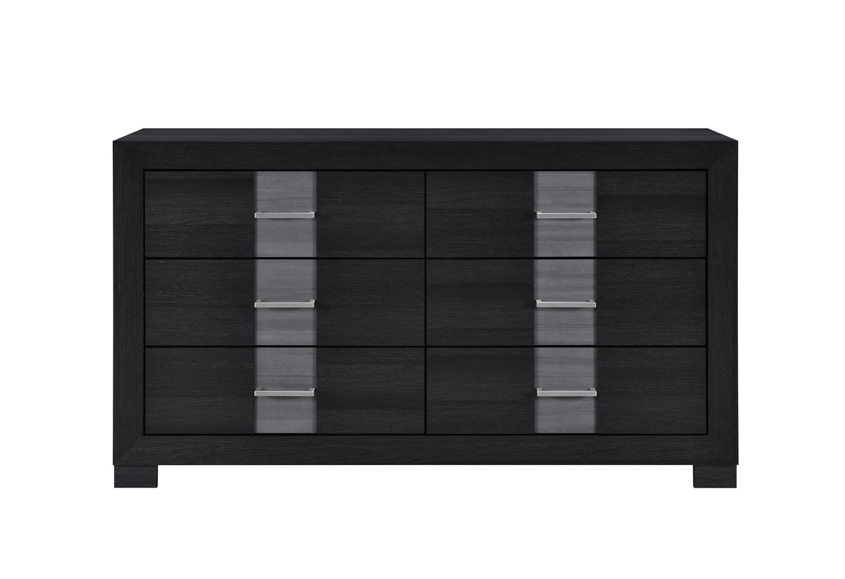Optimus - 4 Piece Bedroom Set (King Bed, Dresser, Mirror, Nightstand) - Black
