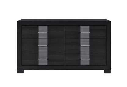 Optimus - 4 Piece Bedroom Set (King Bed, Dresser, Mirror, Nightstand) - Black