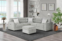 Load image into Gallery viewer, U9401 - Loveseat With Pullout Sofa Bed And 1 Pillow - Gray / Nickel
