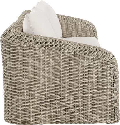 Seacrest - Olefin Water Resistant Fabric And Wicker 3 Piece Outdoor Patio Modular Sofa