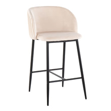 Load image into Gallery viewer, Fran - Pleated Waves Contemporary, Fixed Height Counter Stool (Set of 2)
