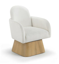 Load image into Gallery viewer, Marlowe - Linen Textured Fabric Upholstered Swivel Accent Chair - Stained Natural
