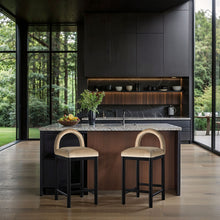 Load image into Gallery viewer, Conrad - Velvet Counter Stool With Black Legs
