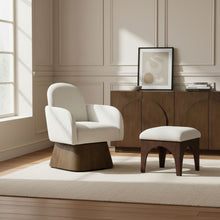Load image into Gallery viewer, Marlowe - Linen Textured Fabric Upholstered Swivel Accent Chair - Stained Brown
