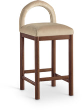Load image into Gallery viewer, Conrad - Velvet Counter Stool With Brown Legs
