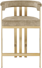Load image into Gallery viewer, Marcello - Counter Stool With Brushed Gold Iron Frame (Set of 2) - Beige
