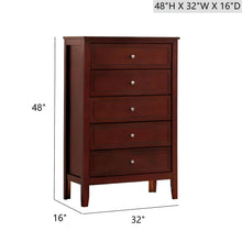 Load image into Gallery viewer, Daniel - Chest, 5 Drawer Storage Unit - Cherry
