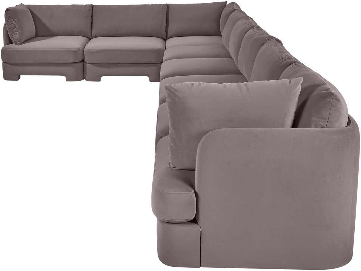 Hammond - Velvet Performance Fabric Upholstered 8 Piece L-Shaped Sectional