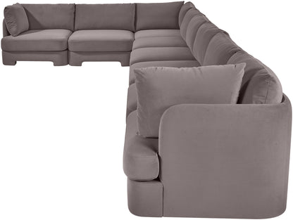 Hammond - Velvet Performance Fabric Upholstered 8 Piece L-Shaped Sectional