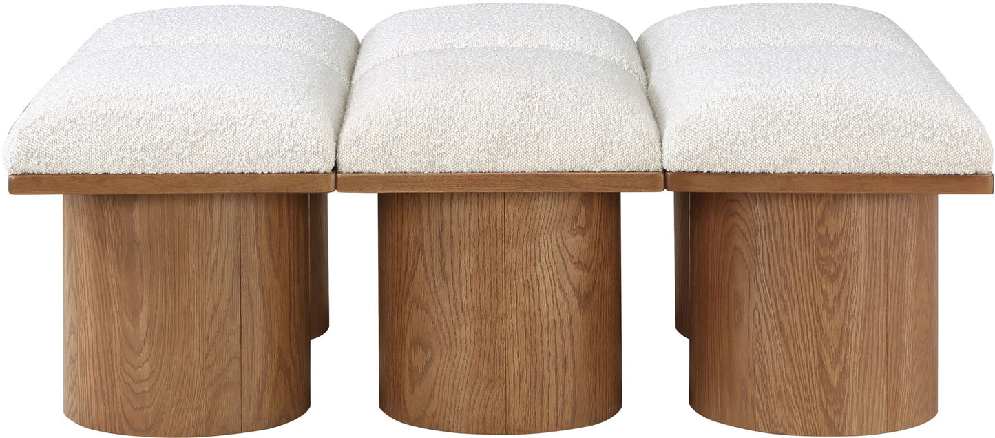 Pavilion - 6 Piece Modular Bench With Brown Base