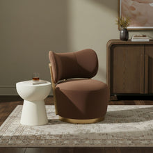 Load image into Gallery viewer, Elara - Velvet Upholstered Swivel Accent Chair - Stained Natural
