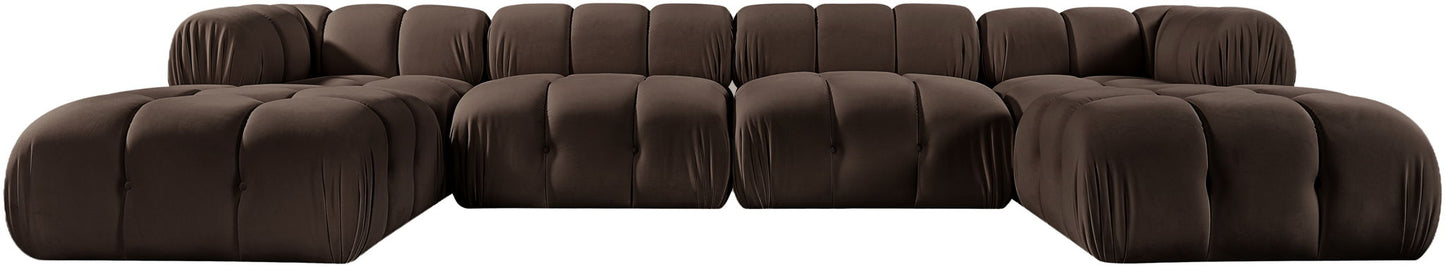 Orin - Velvet 6 Piece Modular Double Chaise Sectional
