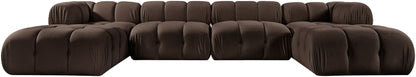Orin - Velvet 6 Piece Modular Double Chaise Sectional