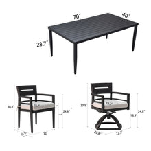 Load image into Gallery viewer, Outdoor Modern Dining Set, Chairs Sunbrella Cushioned And Dining Table With Umbrella Hole
