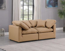 Load image into Gallery viewer, Indulge - Faux Leather 2 Piece Modular Sofa - Tan
