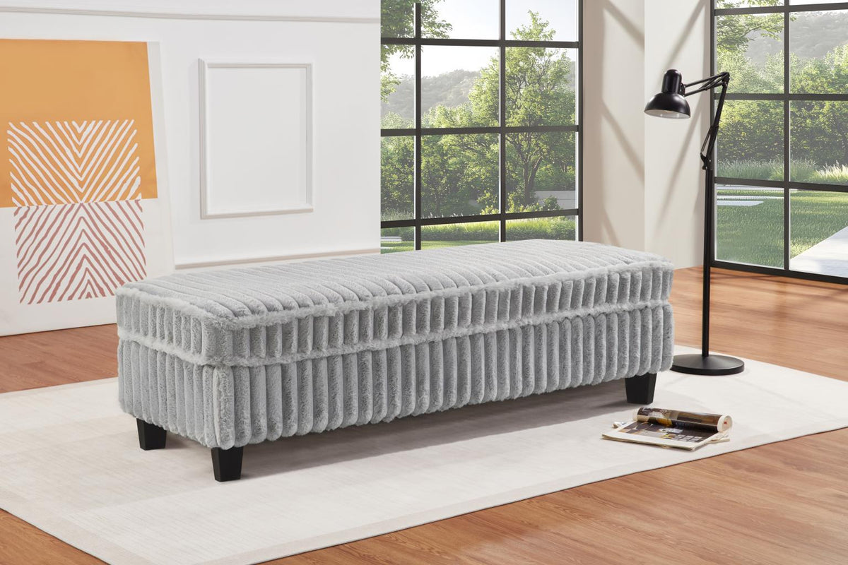 U321 - Corduroy Ottoman - Gray
