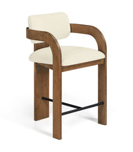 Load image into Gallery viewer, Cedra - Velvet Performance Fabric Upholstered Counter Stool - Brown Frame
