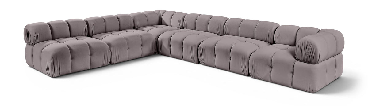 Orin - Velvet 6 Piece Modular L-Shaped Sectional