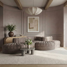 Load image into Gallery viewer, Rummi - Rounded Velvet Performance Fabric Upholstered 5 Piece Modular Sectional
