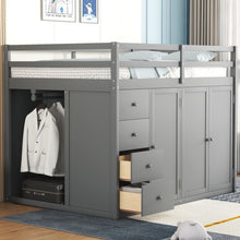 Load image into Gallery viewer, Loft Bed With Built In Wardrobes, Cabinets And Drawers
