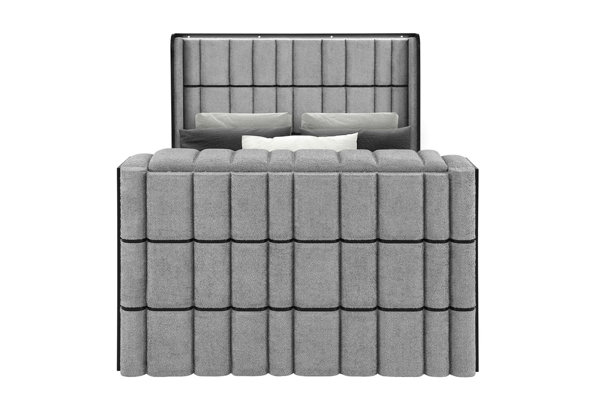 Isabella - Queen Bed / King Bed Headboard Wing - Gray