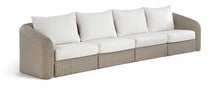 Load image into Gallery viewer, Seacrest - Olefin Water Resistant Fabric And Wicker 4 Piece Outdoor Patio Modular Sofa
