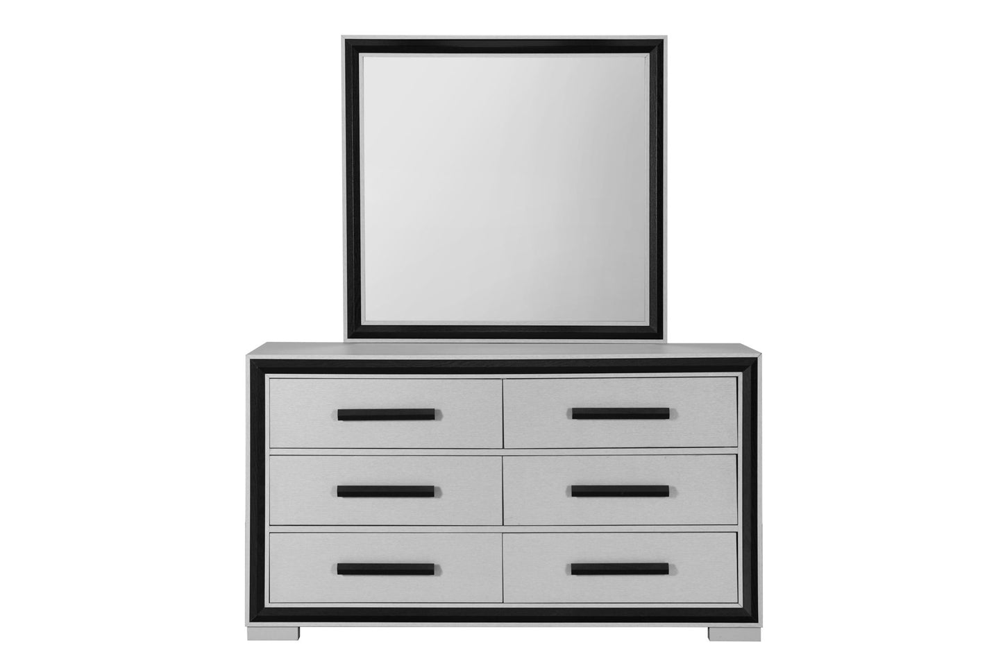 Amelia - 5 Piece Queen Bedroom Set (Queen Bed With LED, Cooler And Speaker) - Black / Gray