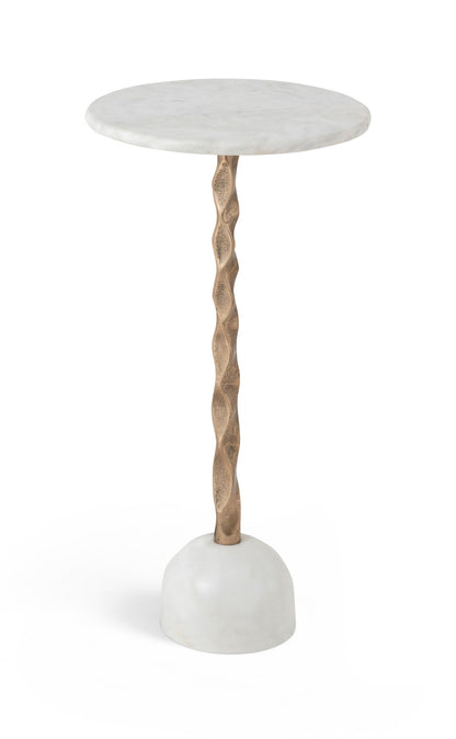 Helix - Genuine Marble Top And Aluminum Base End / Side Table