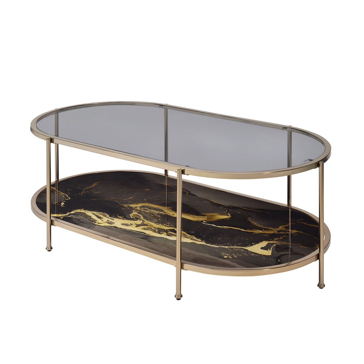 Fiorella - Marble Print Glass Table - Ego Home Furniture