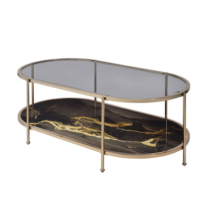 Fiorella - Marble Print Glass Table - Ego Home Furniture