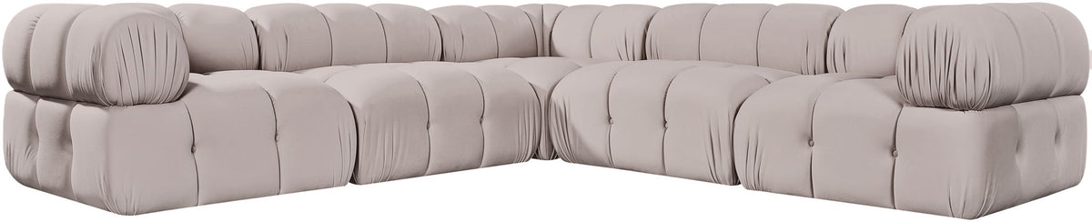 Orin - Velvet 5 Piece Modular Corner Sectional