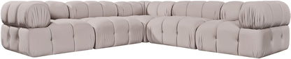 Orin - Velvet 5 Piece Modular Corner Sectional